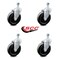 Service Caster 5 Inch Hard Rubber Wheel Swivel 3/8 Inch Threaded Stem Caster Set SCC-TS20S514-HRS-381615-4 - alternate 2